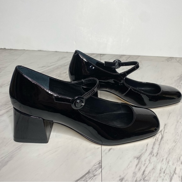New! Marc Fisher Nessily Black Patent Block Heel Mary Jane Pump 9 1/2 M - Picture 10 of 15